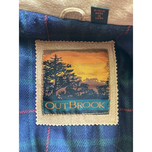 Suede Leather Jacket Womens M Tan Zip Up & Snap Flannel Lined 90s Y2K Western - Picture 10 of 11